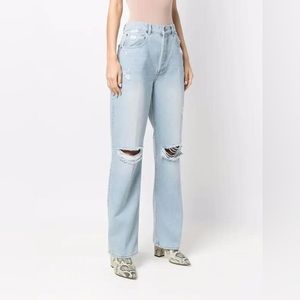 NWT- BOYISH The Ziggy High Rise Rigid Relaxed Straight Distressed Jean